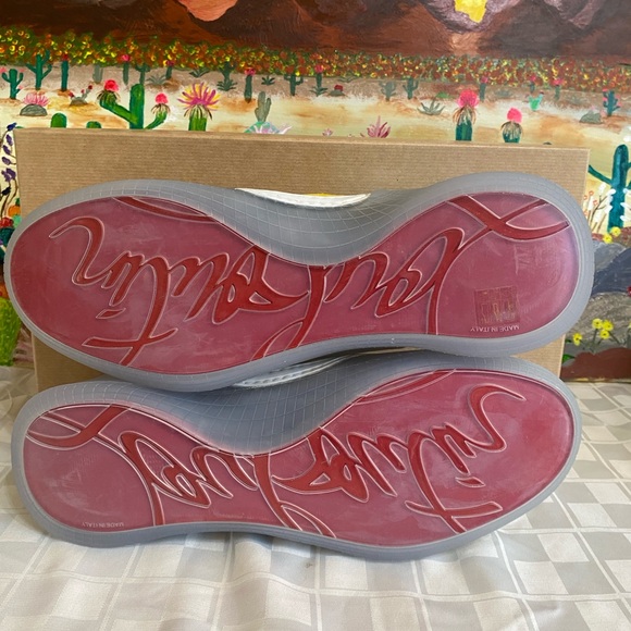 Christian Louboutin Arpoador Flat,Yellow& Blue, Suede, Men’s Size:EU44.5,US 11.5 - Picture 9 of 13